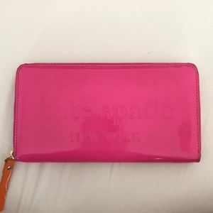 Kate spade pink zip around wallet